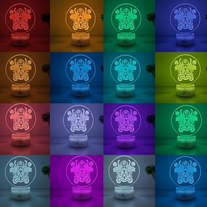 3D Night Light, 16 Color Changing Cartoon USB Desk Lamp, Crest of Hyrule Illusion Lighting with Remote Control for Home Decor Gift for Kids. (7)