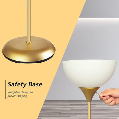 Floor Lamp for Living Room, Standing lamp for Bedroom, Drop-Resistant White Lampshade, Standing Lamp for Bedroom Study Office Hostel Kid’s Room