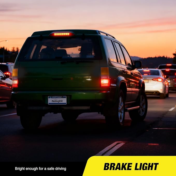 Nilight Third Brake Light Tail High Mount 3rd Stop Lights Smoked Lens Compatible with Nissan Pathfinder 1993 1994 1995 Van SUV Rear Center Cab Lamp