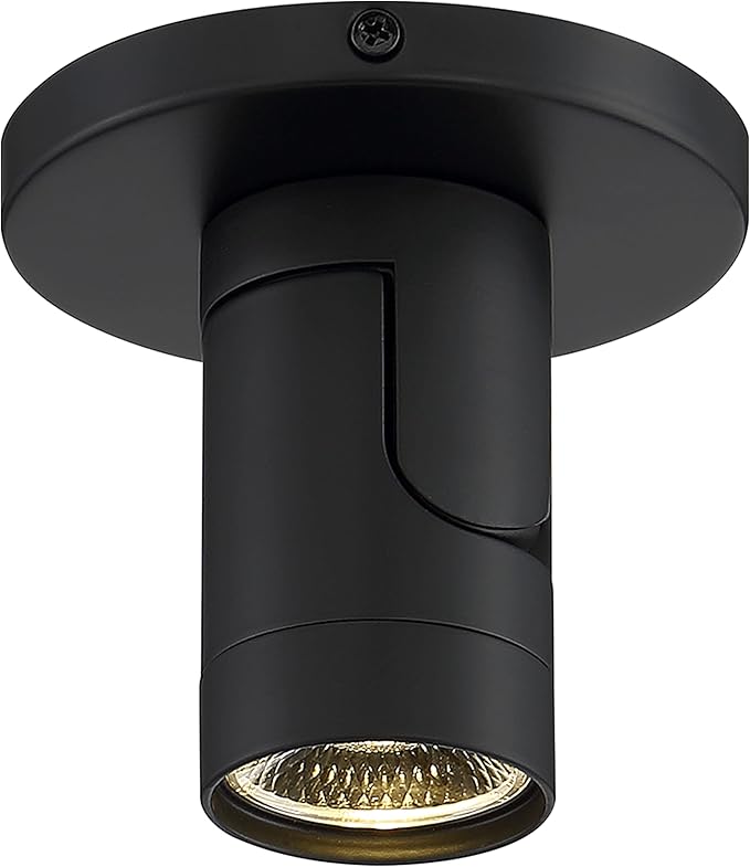 Nuvo Lighting 62/1105 12W LED Adjustable Barrel Monopoint Ceiling and Wall Spotlight, Black