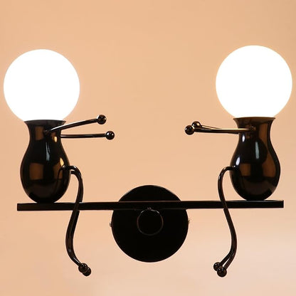Kawell Humanoid Wall Light Fixtures Modern Wall Lamp Creative Wall Sconce Light Art Deco Max 60W E26 Base for Children Room Bedroom Bedside Living Room Stairs Hallway Restaurant Kitchen