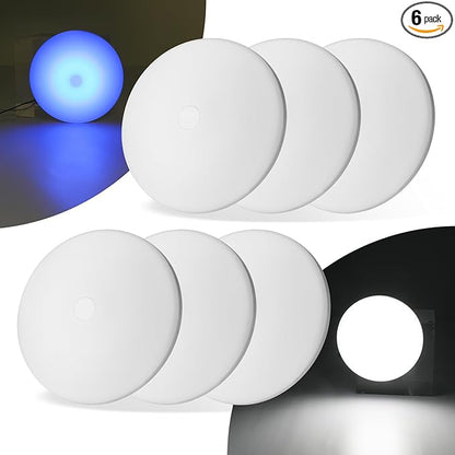RV Ceiling Light 12V, 4.5Inch RV Light Interior, Dimmable Puck Dome Lights for Motorhome Boat Trailer (Cool White 6Pack)