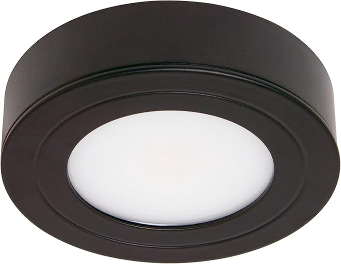 Armacost Lighting PureVue Dimmable LED Puck Light, Daylight 5000K, Black 253413