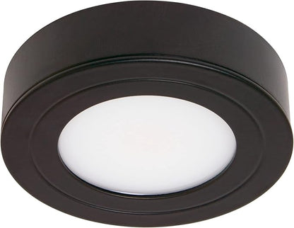 Armacost Lighting PureVue Dimmable LED Puck Light, Daylight 5000K, Black 253413