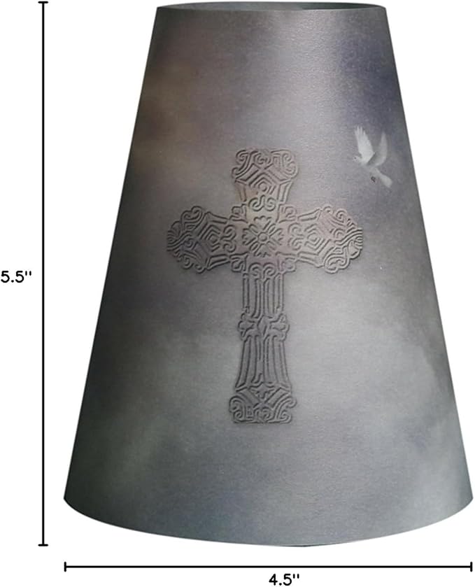Royal Designs Cross and Dove Vellum Tea Light Paper Wine Glass Lampshade, Party Centerpiece, Set of 20