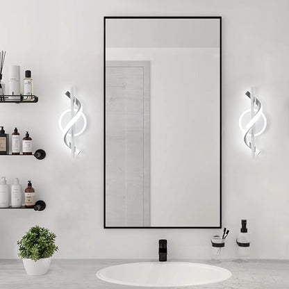EIDISUNY LED Wall Sconces Indoor, 12W LED Wall Lights, Modern Spiral Wall Lamp, 6000K Cold White Wall Mount Light Fixture for Stairs Living Room Bedroom Aisle Hallway (Cool White, White)