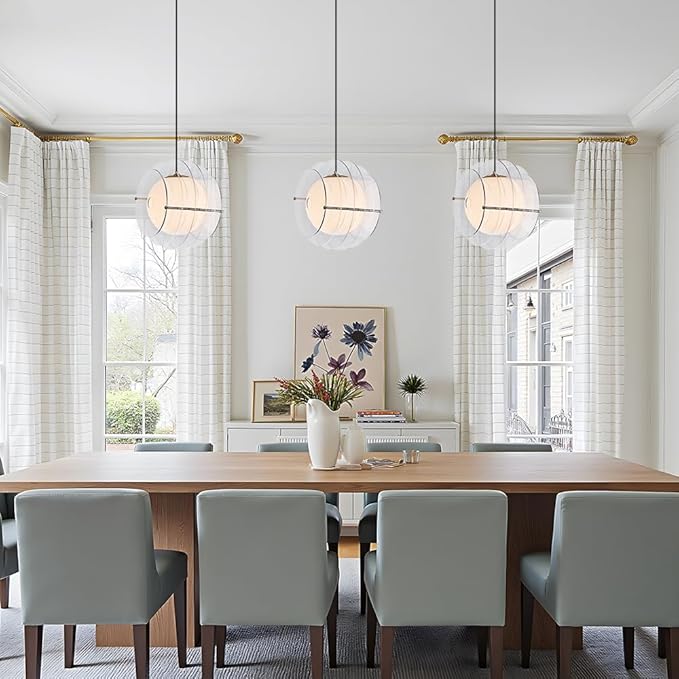 Modern Pendant Light Globe Pendant Lights Kitchen Island Contemporary Hanging Lighting Fixture for Dining RoomEntryway, Bedroom, Adjustable Height