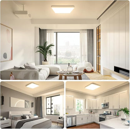 12Inch 24W Square LED Ceiling Light Fixtures Flush Mount, 2800K Warm White LED Ceiling Lamp, Surface Mount Modern Ceiling Lights, Slim Flat Panel Lighting for Bedroom, Kitchen, Bathroom Etc.