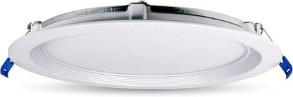 Leviton 8 in. Round Baffle Slim Downlight, 1500 Lumens, 5 CCT Color Selectable 2700K-5000K, Dimmable, DBR80-S1W, White