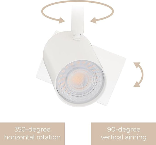 Amped Collection LED 10W 808 Lumens Adjustable Monopoint 5-CCT Selectable with Canopy for Junction Box in White