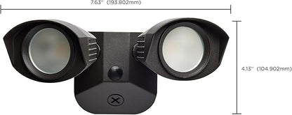 Nuvo 65/212 LED Dual-Head Security Light, 3000K, Bronze