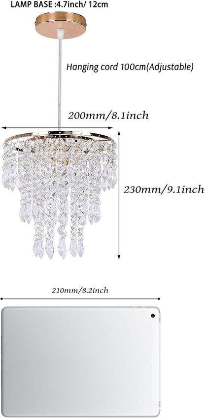 FRIXCHUR Small Gold Chandeliers Flush Mount Chandeliers Ceiling Lights for Girls Bedroom Modern Raindrop Crystal Hanging Light Fixture for Hallway Dining Room Kids Room E26