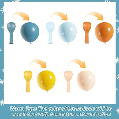 Here Comes the Son Baby Shower Decorations JOGAMS 182Pcs Retro Blue Orange Yellow Balloons for First Trip Around The Sun Sunshine Here Comes The Son Theme Baby Shower Birthday Party Decorations
