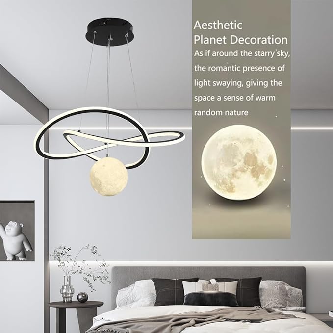 My Precious Modern LED Chandeliers, Chandelier for Living Room with Remote Control, Dimmable Pendant Lights with Mappable Lighting, High Ceiling Hanging Restaurant LED Chandelier for Dining Room