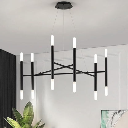 12 Light Black Chandelier Modern Kitchen Chandeliers Adjustable Arms Chandeliers Light Fixture Over Dining Table Comtemporary Metal Hanging Lights Fixture for Bedroom Entry Bathroom, G9
