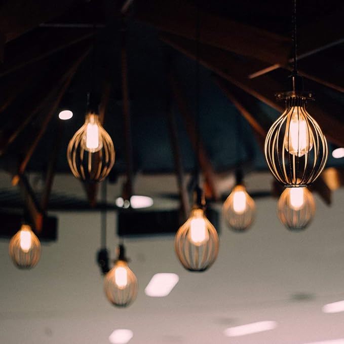 Feit Electric Vintage Exposed Filament Amber Glass LED ST15 with a Candelabra E12 Base Light Bulb - 25W Equivalent - 10 Year Life - 200 Lumen - 2100K Soft White - Dimmable | Original Vintage