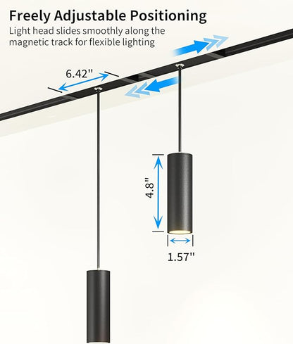 LED Spotlight Pendant Downlight Lamp Head, 24V Magnetic Track Lighting Pendans Light, 7W LED Lamp,Smart Control via App, Remote & Voice, Dimmable & CCT 2700K-6000K, Beam Angle 24°