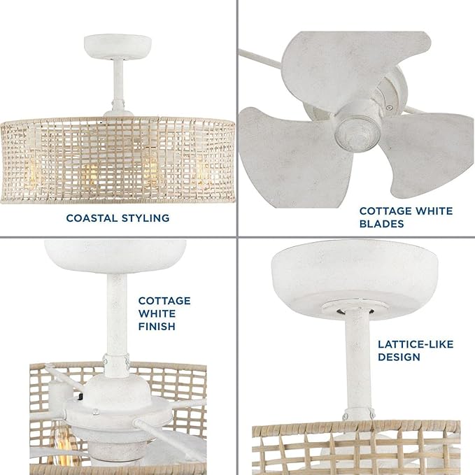 Progress Lighting P250068-151-WB LED Ceiling Fan from Belva Collection 25.25 inches