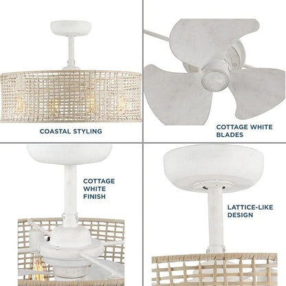 Progress Lighting P250068-151-WB LED Ceiling Fan from Belva Collection 25.25 inches