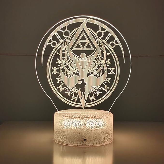 3D Night Light, 16 Color Changing Cartoon USB Desk Lamp, Crest of Hyrule Illusion Lighting with Remote Control for Home Decor Gift for Kids. (5)
