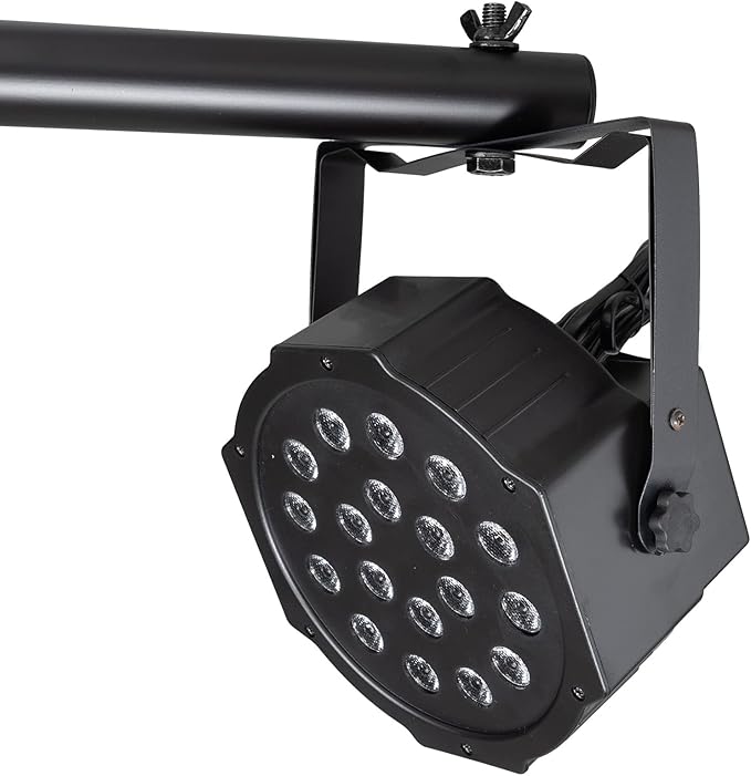On-Stage LS7730 Lighting Stand with Truss (Folding, Portable PAR Can and LED Light Rig for Theaters, Auditoriums, Concert Halls, Clubs, and Venues, Adjustable Height, Rubber Feet, Metal, Black)