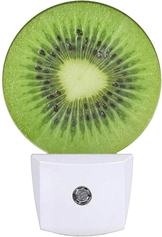 Tropical Kiwi Fruit Night Light Fruits Pattern Night Lights Plug into Wall for Boys Girls, Plug-in Nightlight 0.5W LED Lighting for Stairway Hallway Bedroom