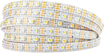 BTF-LIGHTING RGBW RGB+Natural White SK6812 (Similar WS2812B) 4 Colors in 1 LED Strip Individually Addressable 16.4ft 60Pixel/m 300LED Light Dream Color IP65 DC5V White PCB (No Adapter or Controller)