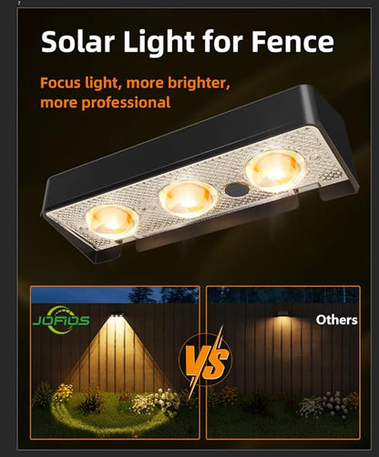 JOFIOS Solar Fence Lights Outdoor, 8 Pack, 9 Fixed Colors ＆ Color Changing Fence Lights Solar Powered Waterproof IP65 Dusk-to-Dawn LED Deck Lighting for Patio, Railing, Pool, Porch, Backyard, Wall