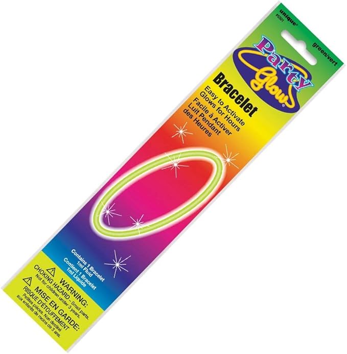 Vibrant Green Glow Bracelet, 8" (1 Count) - Eye-Catching & Long-Lasting Party Accessory, Perfect for Parties & Events
