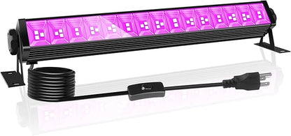 Upgraded 42W LED Black Light Bar, Blacklight Flood Light with Plug+Switch+5.9ft Cord, Light Up 24x24ft Area, for Halloween Glow Fluorescent Party Bedroom Game Room Body Paint Stage Lighting