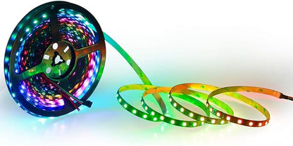ALITOVE 32.8ft 24V WS2811 Addressable RGB-IC LED Strip Light 600LEDs Programmable Dream Color Flexible LED Pixel Light Chasing Effect LED Rope 5050SMD Non-Waterproof Black PCB(No Adapter & Controller)