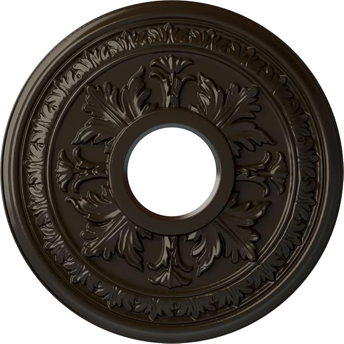 Ekena Millwork CM15BASHF 15 3/8"OD X 4 1/4"ID X 1 1/2"P Baltimore Ceiling Medallion Fits Canopies Up to 5 1/2", Stone Hearth