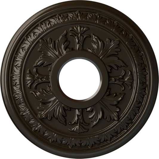 Ekena Millwork CM15BASHF 15 3/8"OD X 4 1/4"ID X 1 1/2"P Baltimore Ceiling Medallion Fits Canopies Up to 5 1/2", Stone Hearth