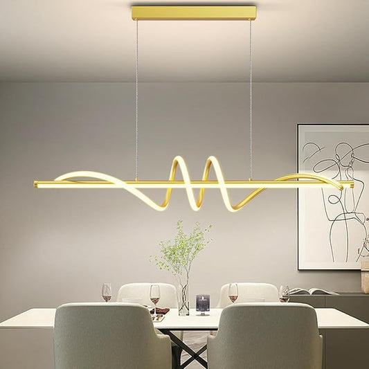 Modern Pendant Lights Fixture, 39in Aluminum LED Ceiling Chandelier with Remote Control Dimmable 3000k-6000K Color Temperature, Island Lighting Lamp for Kitchen, Dining Room