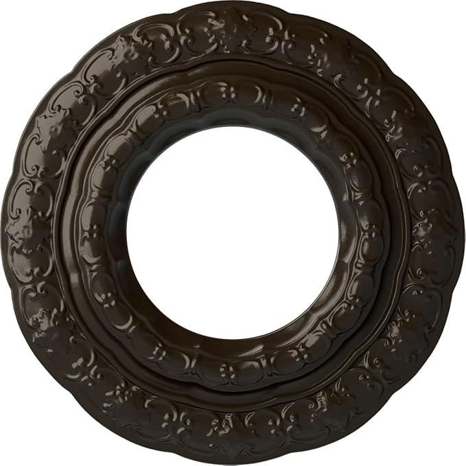 Ekena Millwork CM15LISHF 15-3/8" x 7" x 1" Lisbon Ceiling Medallion, Stone Hearth
