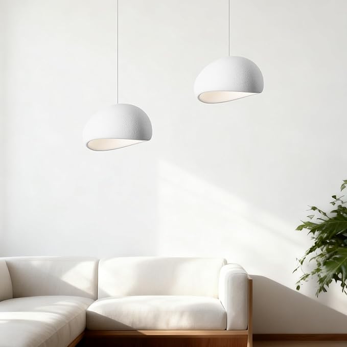 70CM White Modern Pendant Lights,Adjustable Hanging Light Fixtures,Japanese Hanging Lamp,Japandi Chandelier Light,Island Lights for Kitchen(White,70cm/27.6in)