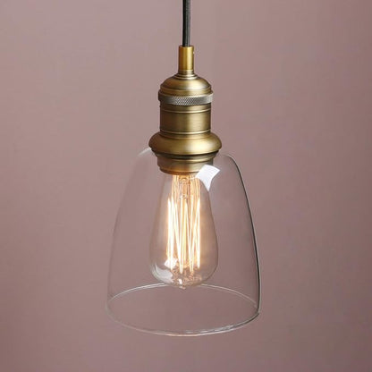 Yosoan 1-Light Vintage Edison Hanging Pendant Light, Indoor Modern Hardwired Mini Oval Cone Clear Glass Shade for Kitchen Bathroom Porch Living Room Dinning Room Office Restaurants Bar Island(Antique)