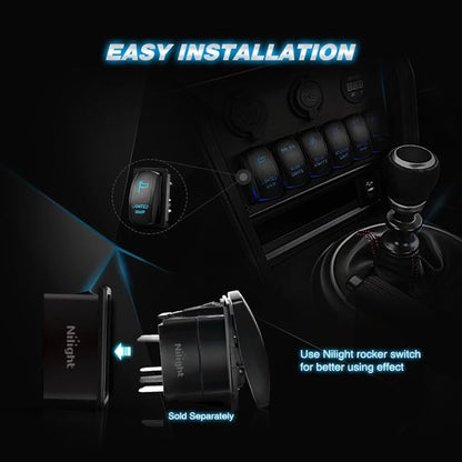 Nilight LED Light Bar Rocker Switch Holder Panel Switch Holder Housing Kit ABS Plastic Black Automotive Mount Toggle Switch Housing,1PCS Switch Panel (90011A)