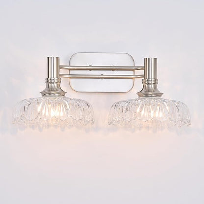 Brushed Nickel Bathroom Vanity Light Fixtures Modern 2-Light Vanity Lights Bathroom Lighting Vintage Wall Sconces for Pictures Mirror Hallway Bedroom
