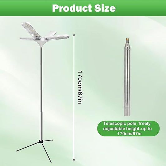 Grow Lights for Indoor Plants, 240 LEDs Full Spectrum, 15-67 Inches Height Adjustable, 3/9/12H Auto Timer ＆ 4 Dimmable Brightness for Large and Small Plants