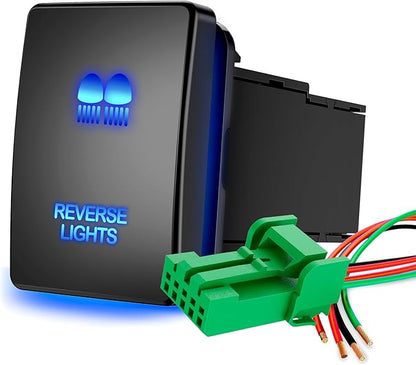 Nilight Reverse Lights Push Button Switch 12V ON Off Switches with Connector Wire Kit 1.28" x 0.87" Replacement for Toyota Sequoia Highlander Tacoma Tundra 4Runner RAVR Yaris