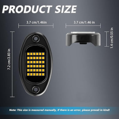 Rock Lights Ultra Bright LED Neon Underglow Lights Waterproof for Trucks Pickup SUV UTV ATV RZR Car Boats Motorcycle (Yellow, 4 Pods)