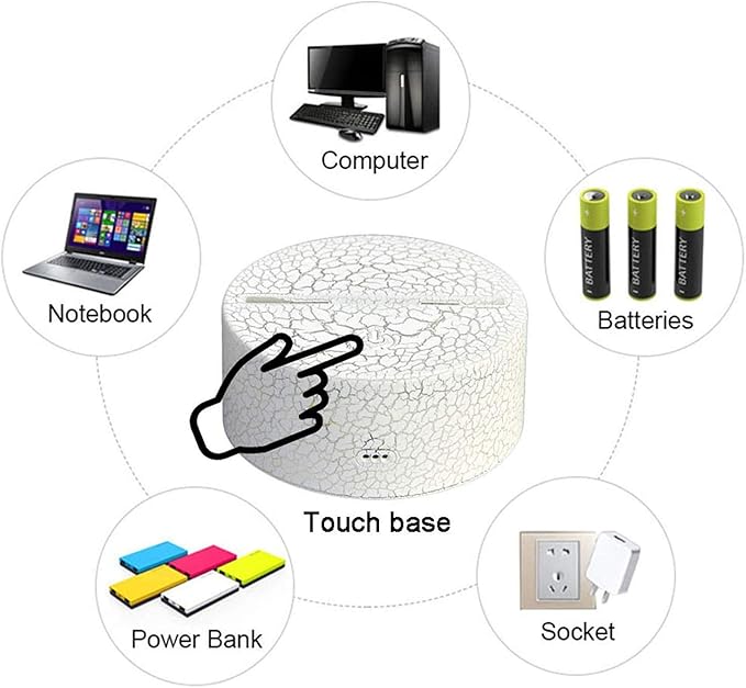 Boys Toys Night Light for Kids, 3D Illusion Lamp Touch Control Dynamic Colors Changing with 3 Pattern Kids Toys Christmas Gifts for Men Boys