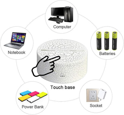 Boys Toys Night Light for Kids, 3D Illusion Lamp Touch Control Dynamic Colors Changing with 3 Pattern Kids Toys Christmas Gifts for Men Boys