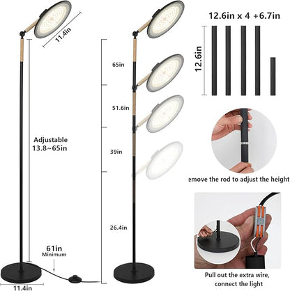 HMVPL 100W Grow Lights for Indoor Plants Full Spectrum, Plant Lights for Indoor Growing with 216 Light Beads, Timer, Remote Control, Dimmable Standing Growth Lamp for Large Many Plants(5 Level Height)
