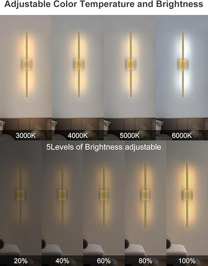 Battery Operated Wall Sconces Set of 2: 10000mAh Rechargeable Wall Lights with Remote, 360° Rotate 3000K-6000K LED Wireless Wall Light Fixtures Decor for Bedroom Living Room Hallway Picture Lighting