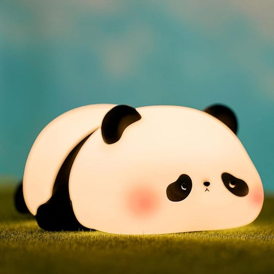 YR YRHH-PET Panda Cute Night Light, Squishy Panda Kids Lamp, Rechargeable Dimmable Animal Light Decor, Pandas Gifts, College White Elephant Gift, LED Touch Nightlight for Baby Boy Girl, Safe Silicone