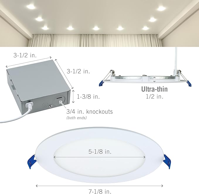 Armacost Lighting Canless Smart Recessed RGB+WW LED Downlights for New Build – 4 Pack