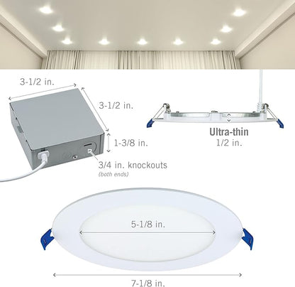 Armacost Lighting Canless Smart Recessed RGB+WW LED Downlights for New Build – 4 Pack