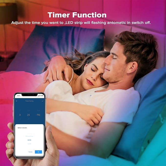BTF-LIGHTING SK6812RGBW WS2814 TM1824 UCS2904 Built-in Mic SP617E Bluetooth Controller Sync Music Mode Timer for RGB+Pure White LED Strip Lights Andriod iOS APP /3 Keys Button/IR Remote Control